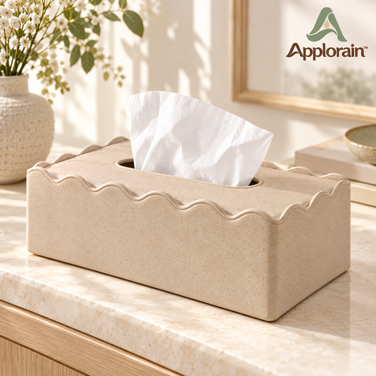 Applorain™ Wavy Edge Tissue Box &nbsp