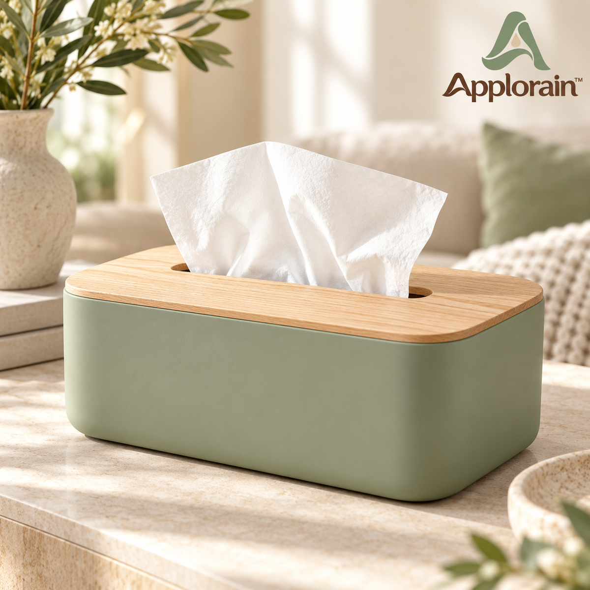 Applorain™ Sage Lid Tissue Box