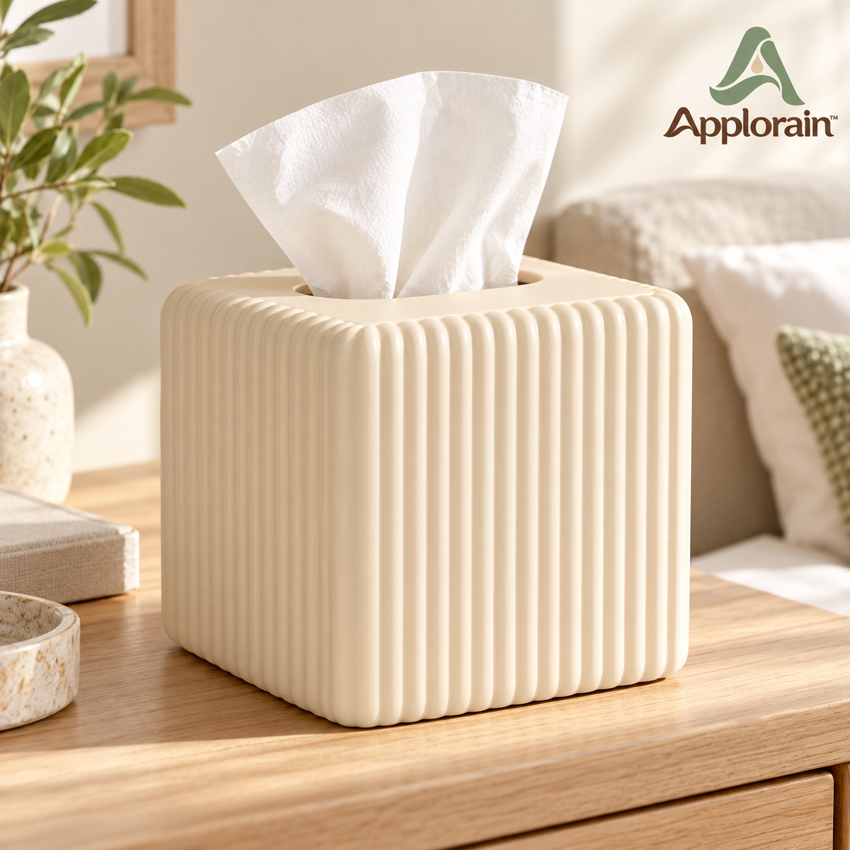 Applorain™ Fluted Cube Tissue Box &nbsp