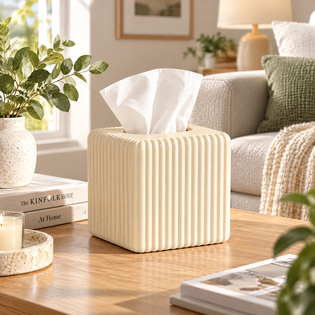 Applorain™ Fluted Cube Tissue Box &nbsp