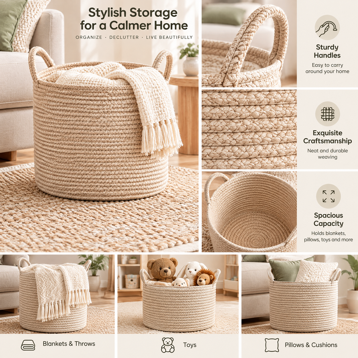 Applorain™ Round Rope Basket