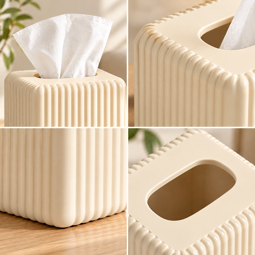 Applorain™ Fluted Cube Tissue Box &nbsp